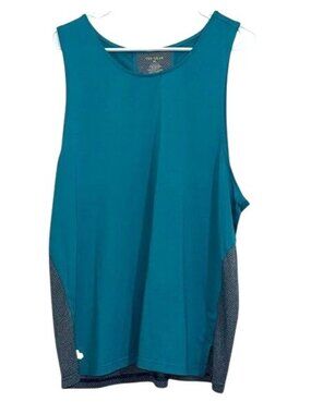 Tek Gear Mens XL Sleeveless Tank Top Turquoise & Gray Polyester/Spandex